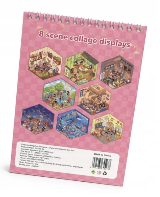 Стікербук KPOP DEMON HUNTERS набір наклейок 3D Mini World Scenic Book, 8 сцен, багатошарові стікери з пінцетом, блокнот на спіралі 4 штуки - изображение 4