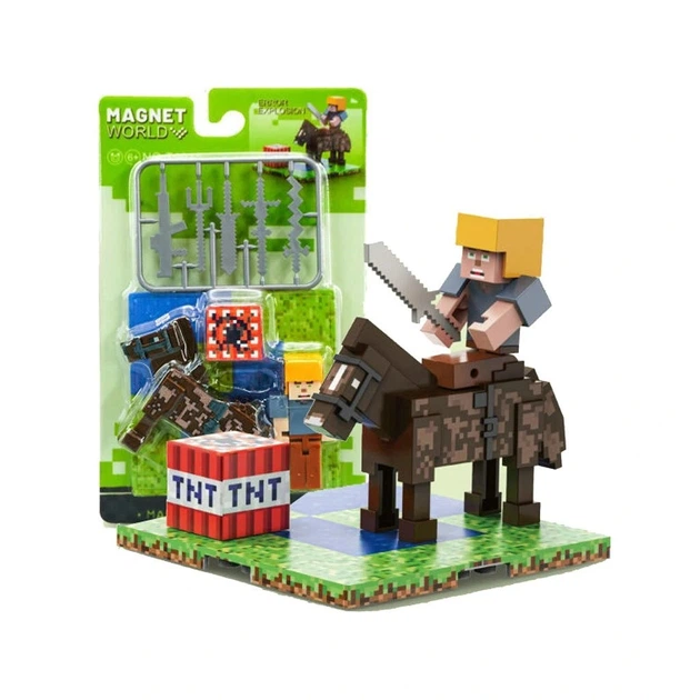 Магнитный Minecraft конструктор Стив Конь TNT магнитный конструктор Magnet World блоки фигурки персонажей - Фото 11 Магнитный Minecraft конструктор Стив Конь TNT магнитный конструктор Magnet World блоки фигурки персонажей - изображение 11