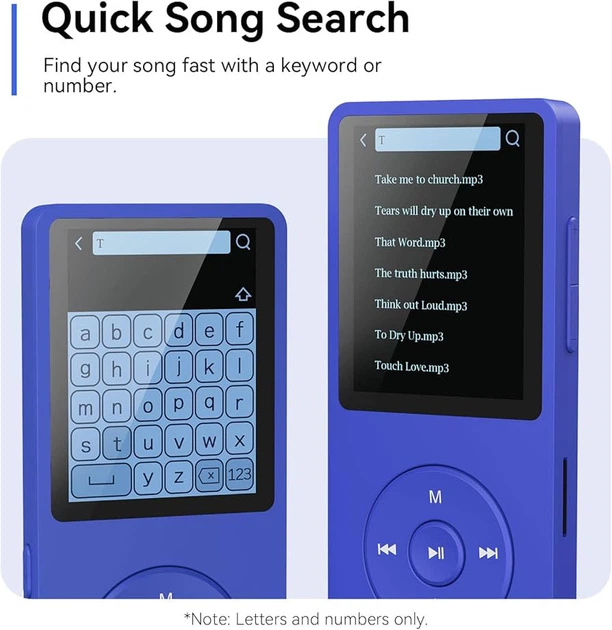 MP3-плеер AGPTEK A02PLT 64 ГБ с Bluetooth 5.3, FM-радио, диктофоном, динамиком, синий - изображение 4