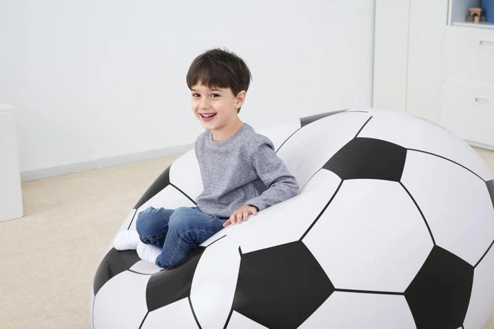 Надувное кресло-пуф Inflatable Sofa / Надувное кресло-мешок 110×110×85 см Черно-белый (6598-14004) - изображение 5
