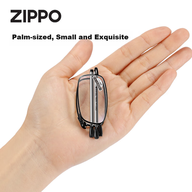 Очки для чтения ZIPPO складные ультралегкие с защитой от синего света, черные, -3.00 - изображение 6