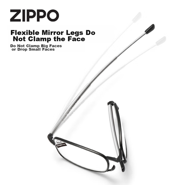 Очки для чтения ZIPPO складные ультралегкие с защитой от синего света, черные, -3.00 - изображение 7