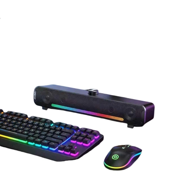 Комп'ютерні колонки F&D E300BT з Bluetooth та RGB-підсвіткою, стерео, для ПК та ноутбука - зображення 3