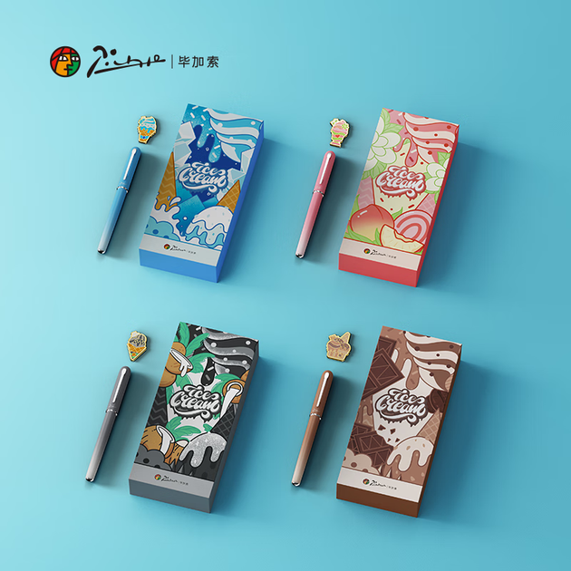 Подарочный набор шариковых ручек Pimio Ice Cream Series, гелевая ручка 0,5 мм, цвет мокко. - изображение 6