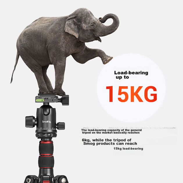 Штатив SmallRig 3935 для зеркальных фотокамер, профессиональная подставка для фотоаппаратов, портативный штатив из алюминиевого сплава для камер и телефонов, штатив с шаровой головкой и гидравлическим демпфированием для беззеркальных камер. - изображение 7