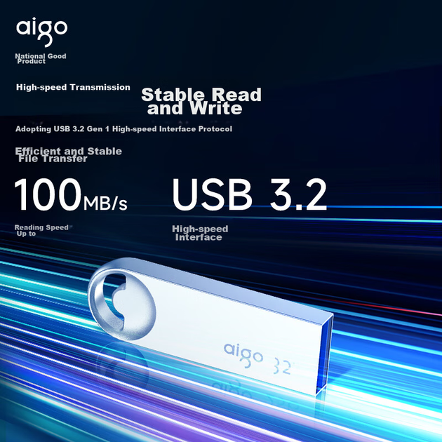 Флеш-накопичувач Aigo 32 ГБ USB 3.2, високошвидкісний водонепроникний металевий USB-накопичувач із функцією читання/запису, U312 для навчання, офісу, використання в автомобілі, універсальний портативний накопичувач - зображення 7