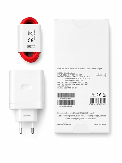 Зарядний пристрій + кабель OPPO SuperVOOC 120W + кабель 100см - Фото 2 Зарядний пристрій + кабель OPPO SuperVOOC 120W + кабель 100см - зображення 2