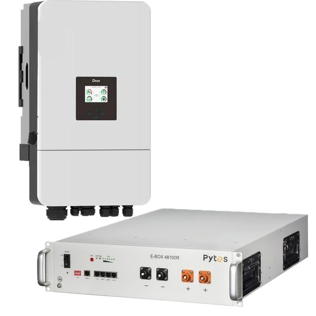 Комплект автономного енергопостачання Deye SUN-10K-SG05LP3-EU 10 кВт 3-фазний + Pytes E-BOX-48100R LiFePO4 5.12 кВт·г - Фото 2 Комплект автономного енергопостачання Deye SUN-10K-SG05LP3-EU 10 кВт 3-фазний + Pytes E-BOX-48100R LiFePO4 5.12 кВт·г - зображення 2