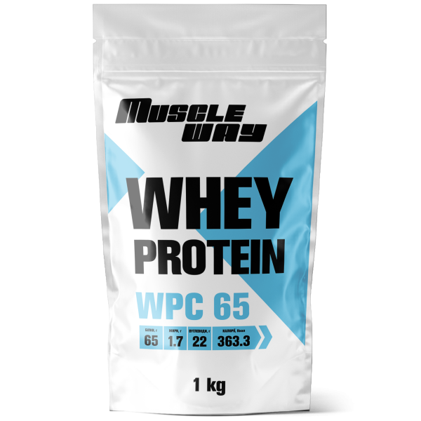 Протеин сывороточный MuscleWay WPC 65 концентрат белка порошок 1 кг Без вкуса (21-137-WPro-65-1kg) - Фото 1 Протеин сывороточный MuscleWay WPC 65 концентрат белка порошок 1 кг Без вкуса (21-137-WPro-65-1kg) - изображение 1