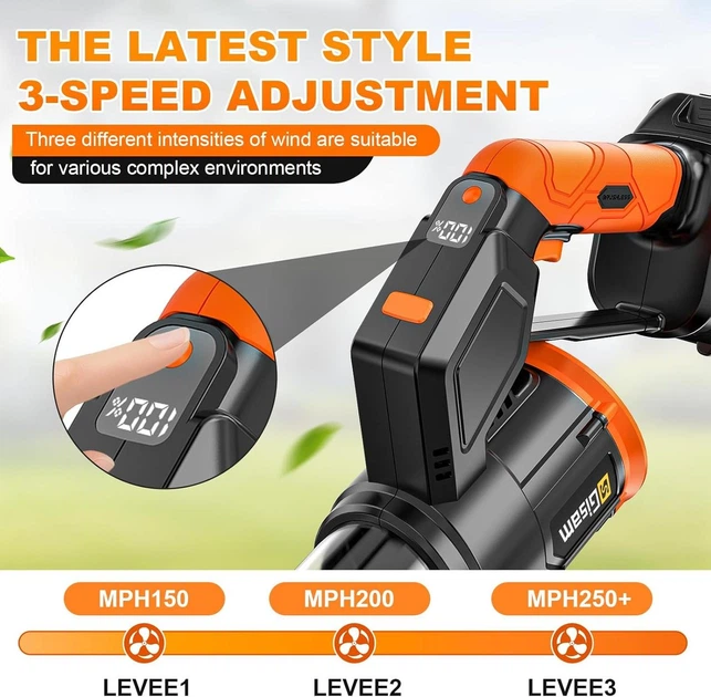 Аккумуляторная воздуходувка Gisam Brushless с 2 батареями 6.0Ah, GardenPro - Фото 2 Аккумуляторная воздуходувка Gisam Brushless с 2 батареями 6.0Ah, GardenPro - изображение 2