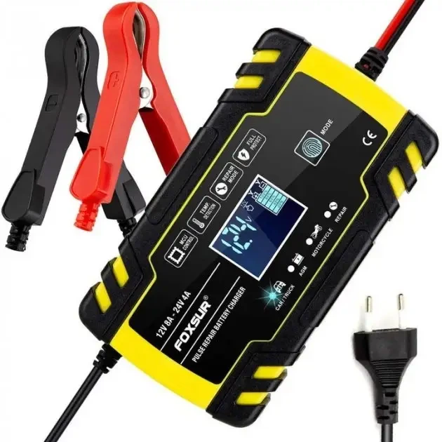 Зарядное устройство Foxsur 12V-8A/24V-4A – идеальный выбор для АКБ авто, AGM и GEL с функцией восстановления - изображение 4