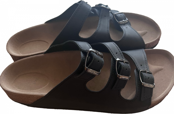 Ортопедические шлепанцы мужские кожаные FootCare FA-302, черные, размер 45 - изображение 3