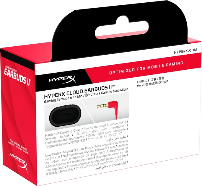 Наушники HyperX Cloud Earbuds II Red (705L8AA) - Фото 8 Наушники HyperX Cloud Earbuds II Red (705L8AA) - изображение 8