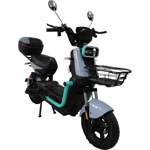 Велосипед с электромотором SPARK BOOST EVO 14" 72V/1200W/20Ah серый с бирюзовым - изображение 4
