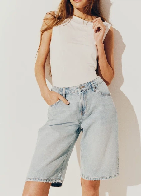 Шорти H&M 11358 Світлий синій 36 (1101) - Фото 1 Шорти H&M 11358 Світлий синій 36 (1101) - изображение 1