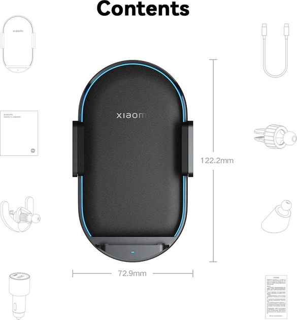 Автотримач з бездротовою зарядкою Xiaomi Wireless Car Charger Pro 50W Max (WCJ05ZM) [77612] - зображення 9