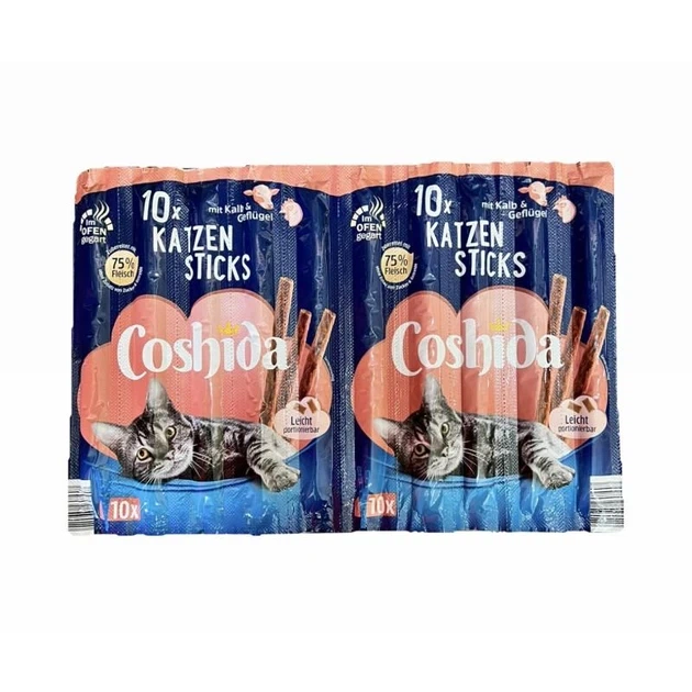 Лакомство для котов Coshida мясные палочки с птицей и телятиной (цена за 1шт) - Фото 2 Лакомство для котов Coshida мясные палочки с птицей и телятиной (цена за 1шт) - изображение 2