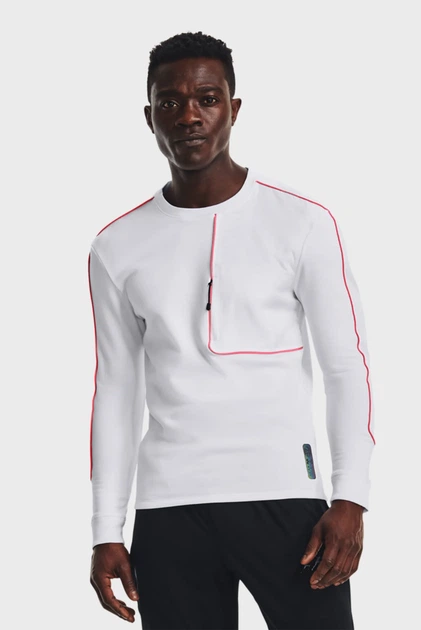Чоловічий білий лонгслів Under Armour RUN ANYWHERE LS v2 1374423-100 однотонний бавовняний спортивний Розмір L - изображение 3