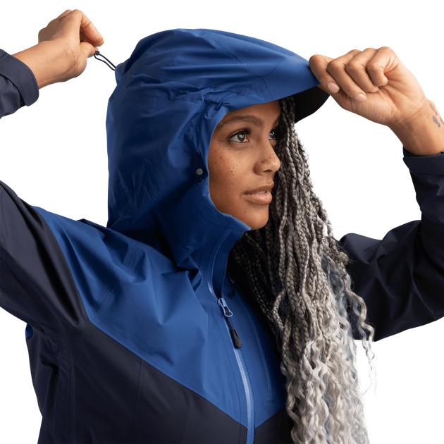 Водонепроникна жіноча куртка Outdoor Research Aspire Gore-Tex з капюшоном мембранна захист від вітру та дощу двоколірна синя Розмір S - Фото 3 Водонепроникна жіноча куртка Outdoor Research Aspire Gore-Tex з капюшоном мембранна захист від вітру та дощу двоколірна синя Розмір S - зображення 3