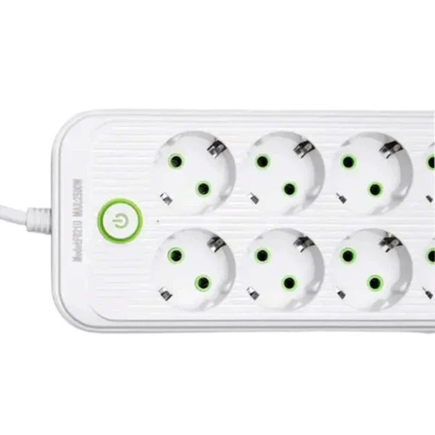 Мережевий фільтр-подовжувач 8 розеток 4xUSB-A 2xUSB-C 5м білий HP-5-55 - Фото 3 Мережевий фільтр-подовжувач 8 розеток 4xUSB-A 2xUSB-C 5м білий HP-5-55 - зображення 3