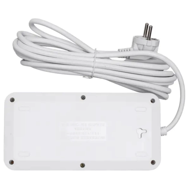 Мережевий фільтр-подовжувач 5 розеток 4хUSB-A 1хUSB-C 5м білий HP-5-51 - Фото 5 Мережевий фільтр-подовжувач 5 розеток 4хUSB-A 1хUSB-C 5м білий HP-5-51 - зображення 5