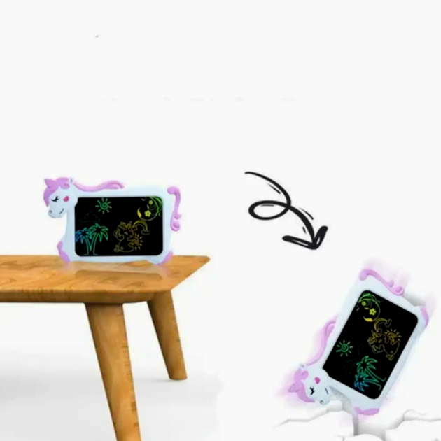 Графический планшет для детей Writing Tablet Unicorn 10 дюймов фиолетовый для рисования и творчества с функцией блокировки экрана - изображение 5