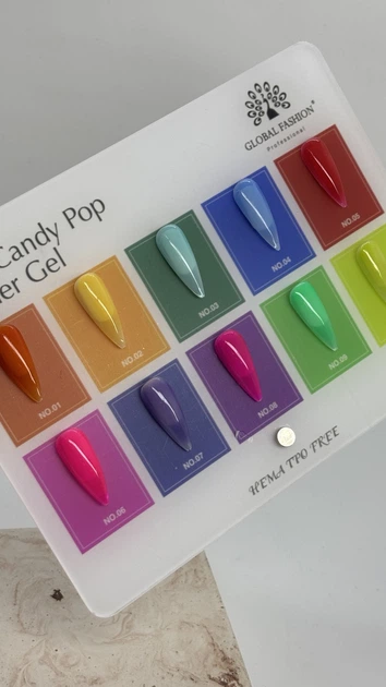 Будівельний гель Global Fashion із напівпрозорим ефектом «скло» Glass Candy Pop Gel 15 г №6 - изображение 2