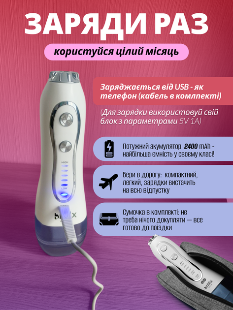 Ирригатор портативный для зубов чистки ротовой полости рта брекетов Brillix WF-N8 White аккумуляторный иригатор с насадками портативные ирригаторы - изображение 8