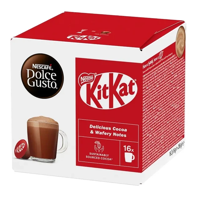 Капсули какао Nescafe Dolce Gusto Kit Kat нескафе дольче густо кіт кат 16 капсул - Фото 1 Капсули какао Nescafe Dolce Gusto Kit Kat нескафе дольче густо кіт кат 16 капсул - зображення 1