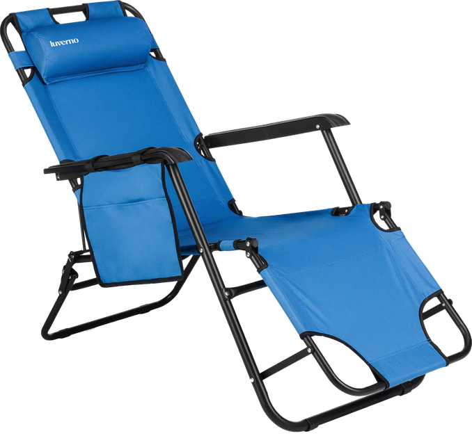 Leżak ogrodowy Luverno Sun Comfort 2w1 Niebieski (L-42469) - Zdjęcie 1 Leżak ogrodowy Luverno Sun Comfort 2w1 Niebieski (L-42469) - obraz 1