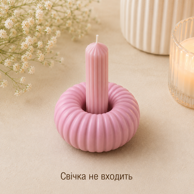 Подсвечник для дома и интерьера, розовый - Фото 1 Подсвечник для дома и интерьера, розовый - изображение 1