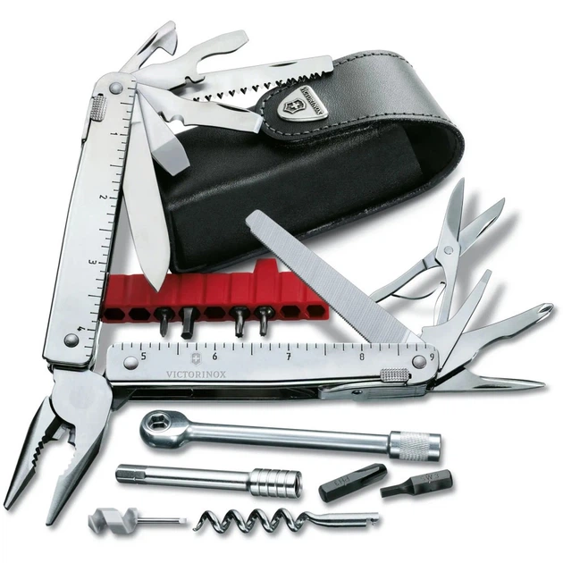 Мультитул Victorinox Swisstool X Plus Ratchet 115мм,38функ+чорн.шкір.чохол - Фото 2 Мультитул Victorinox Swisstool X Plus Ratchet 115мм,38функ+чорн.шкір.чохол - зображення 2