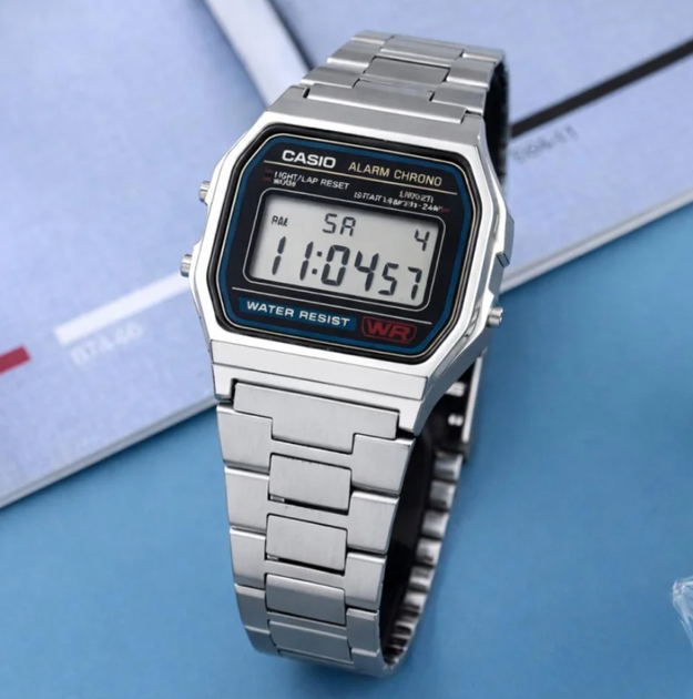 Мужские наручные часы Casio A158WA-1D Silver - изображение 8