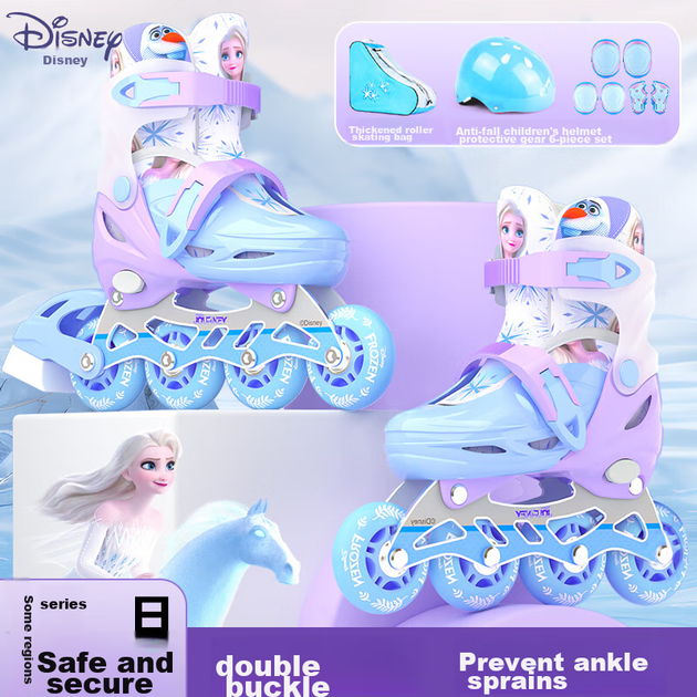 Коньки Disney роликовые детские светящиеся «Холодное сердце», размер M - изображение 7