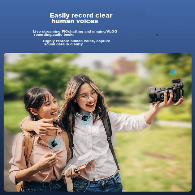 Микрофон петличный Haomuren беспроводной, для TikTok, шумоподавление - Фото 4 Микрофон петличный Haomuren беспроводной, для TikTok, шумоподавление - изображение 4