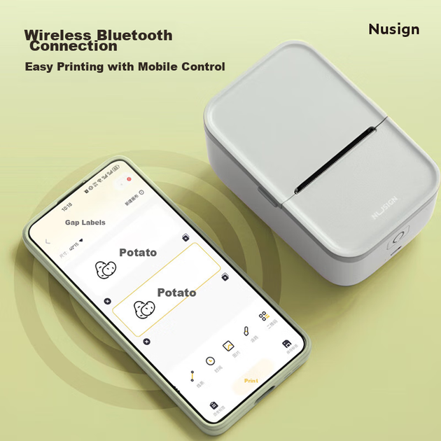 Принтер етикеток Deli Niusai Q5 термопринтер Bluetooth білий - Фото 7 Принтер етикеток Deli Niusai Q5 термопринтер Bluetooth білий - зображення 7