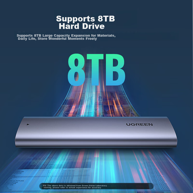 Корпус UGREEN для M.2 NVMe SSD Type-C 3.2, алюминиевый, портативный - изображение 5