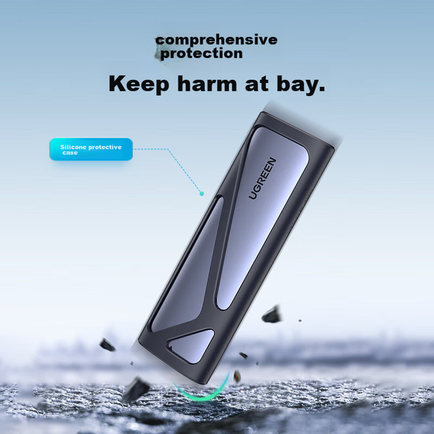 Корпус UGREEN для M.2 NVMe SSD Type-C 3.2, алюминиевый, портативный - изображение 6