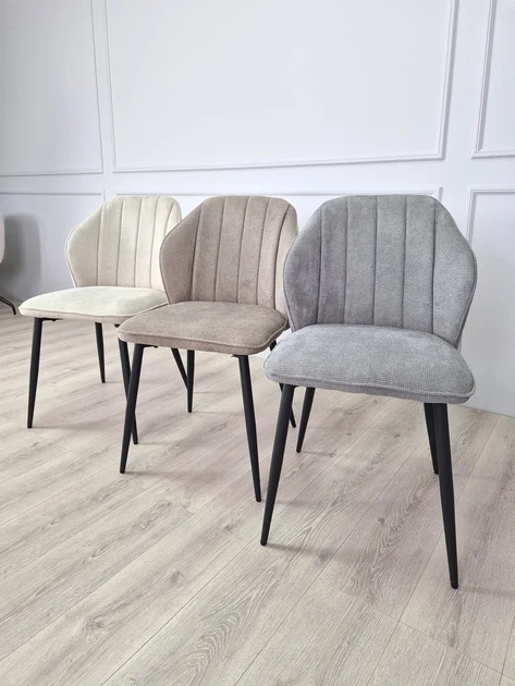 Стул NEIL чёрный каркас серая ткань 86x47x60 см - изображение 9