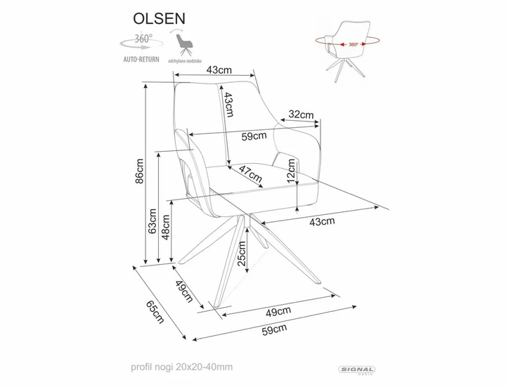 Стул OLSEN NOELLE вращающийся 360° металл черный матовый/бежевый 30 20х20-40 мм - Фото 5 Стул OLSEN NOELLE вращающийся 360° металл черный матовый/бежевый 30 20х20-40 мм - изображение 5