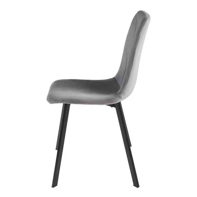 Стул GARRY 69x48x48 см черный каркас серый велюр - Фото 4 Стул GARRY 69x48x48 см черный каркас серый велюр - изображение 4