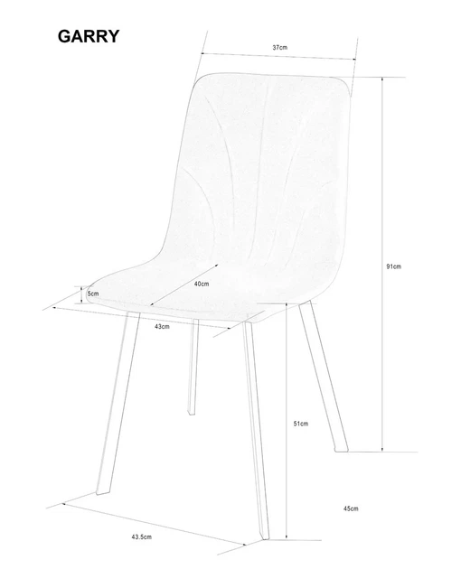 Стул GARRY 69x48x48 см черный каркас серый велюр - Фото 6 Стул GARRY 69x48x48 см черный каркас серый велюр - изображение 6
