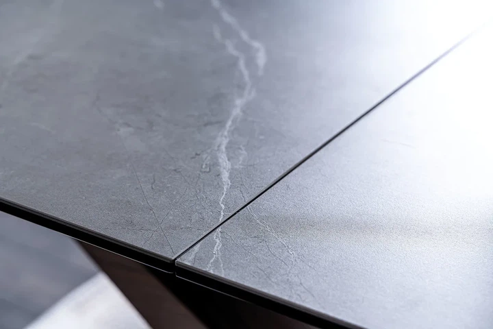 Стол раскладной DOLCE CERAMIC 180(240)x95 см Закаленное стекло + керамика Серый мрамор/Темный орех - изображение 10