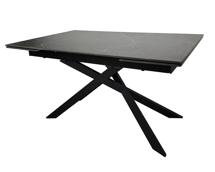 Стіл обідній розкладний MADISON CERAMIC 160(240)x90 см кераміка чорний матовий - зображення 4