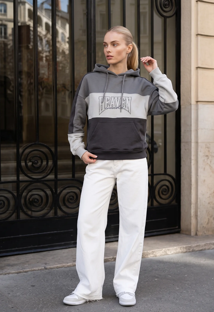 Женское Худи Стаф Серое С Логотипом Спортивная Кофта Оверсайз Staff Heav Logo Mix3 Oversize M (400708) - изображение 4
