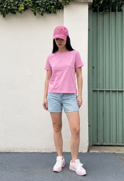 Жіноча Футболка Стаф Рожева Легка Базова Staff Sum Pink M (400279) - Фото 4 Жіноча Футболка Стаф Рожева Легка Базова Staff Sum Pink M (400279) - зображення 4