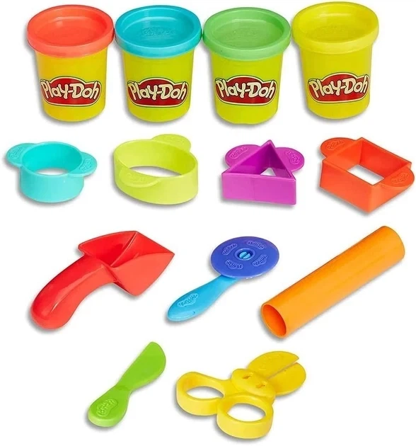 Набор для лепки Стартовый набор Play-Doh Hasbro (B00TPMDNSU) — Пластилин в чемоданчике с формочками - изображение 2