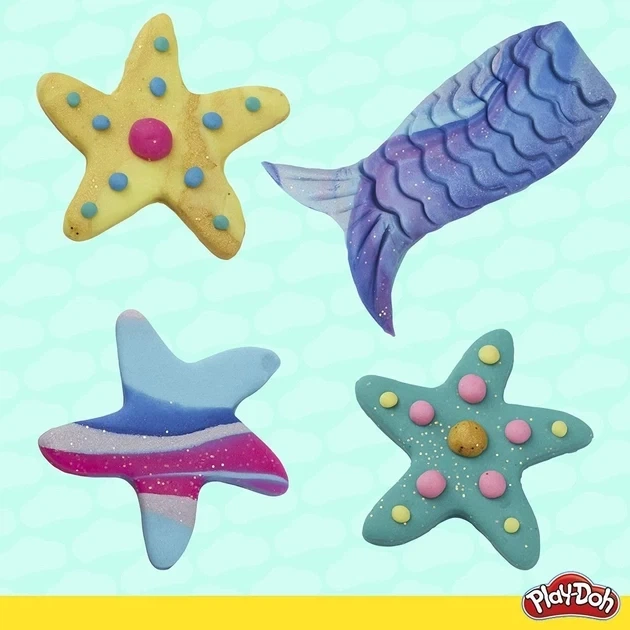 Набор для лепки Морская тема Play-Doh Hasbro (F1200FF2) — 13 баночек пластилина и формочки - Фото 4 Набор для лепки Морская тема Play-Doh Hasbro (F1200FF2) — 13 баночек пластилина и формочки - изображение 4