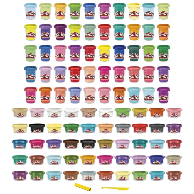 Набор пластилина Play-Doh Hasbro 100 баночек (F4636) — Большой комплект для лепки - изображение 2