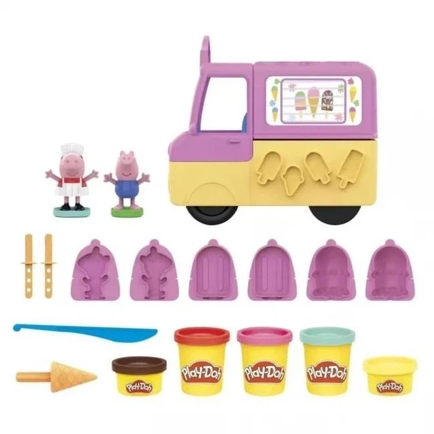 Набор для лепки Свинка Пеппа с мороженым Play-Doh Hasbro (F3597) — Пластилин с фургончиком - Фото 2 Набор для лепки Свинка Пеппа с мороженым Play-Doh Hasbro (F3597) — Пластилин с фургончиком - изображение 2